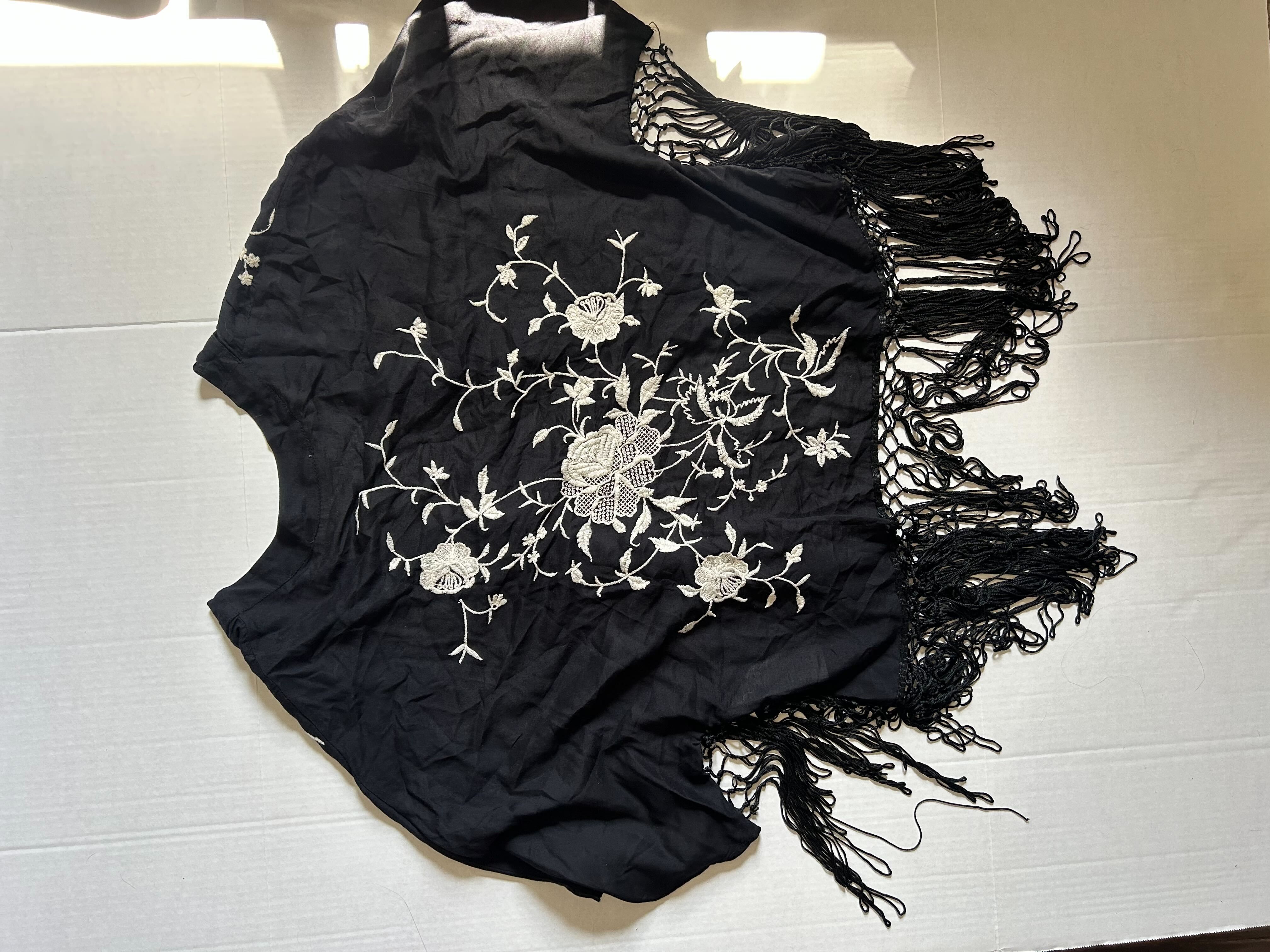 Abercrombie & Fitch Embroidered Fringe Poncho photo 2