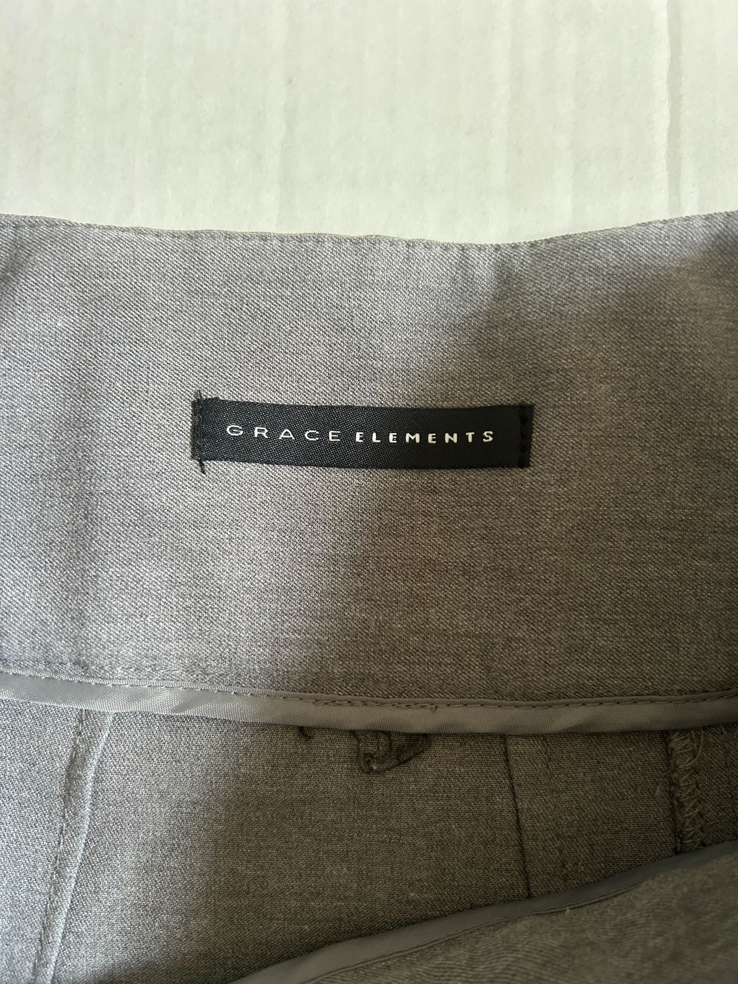 Grace Elements Grey Flared Skirt — Cross Trim Detail photo 3